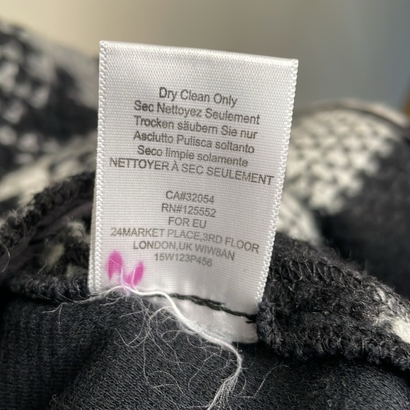 Guest Editor ANTHROPOLOGIE XS Black White Aztec Wool Waterfall Vest Boho Hippie - Picture 4 of 11